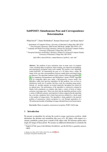 SoftPOSIT: Simultaneous Pose and Correspondence Determination Philip David , Daniel DeMenthon