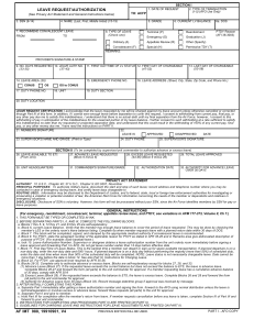 LEAVE REQUEST/AUTHORIZATION (See Privacy Act Statement and General Instructions below) SECTION I