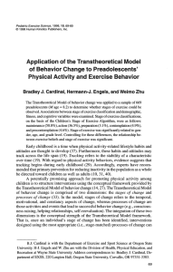 Application of the TranstFac 3tical Model of Behavior Change to Preadolescents'