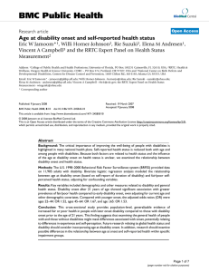 BMC Public Health Age at disability onset and self-reported health status