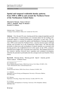 Spatial and temporal residential density patterns of the Northeastern United States