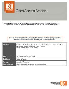Private Prisons in Public Discourse: Measuring Moral Legitimacy