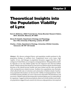Theoretical Insights into the Population Viability of Lynx Chapter 2