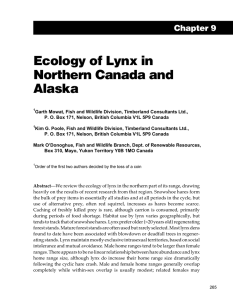 Ecology of Lynx in Northern Canada and Alaska Chapter 9