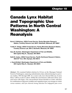 Canada Lynx Habitat and Topographic Use Patterns in North Central Washington: A