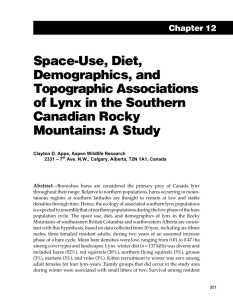 Space-Use, Diet, Demographics, and Topographic Associations of Lynx in the Southern