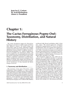 Chapter 1: The Cactus Ferruginous Pygmy-Owl: Taxonomy, Distribution, and Natural History
