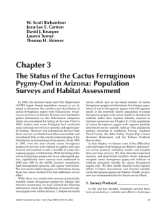 Chapter 3 The Status of the Cactus Ferruginous Pygmy-Owl in Arizona: Population