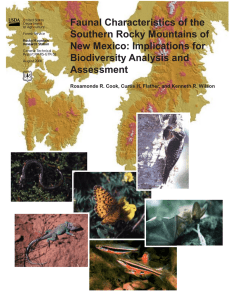 Faunal Characteristics of the Southern Rocky Mountains of New Mexico: Implications for