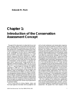 Chapter 1: Introduction of the Conservation Assessment Concept Deborah M. Finch
