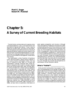 Chapter 5: A Survey of Current Breeding Habitats Mark K. Sogge