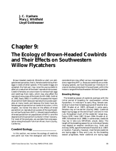 Chapter 9: The Ecology of Brown-Headed Cowbirds and Their Effects on Southwestern