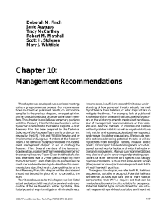 Chapter 10: Management Recommendations Deborah M. Finch Janie Agyagos