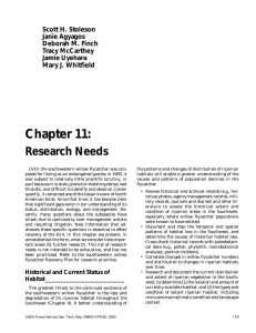 Chapter 11: Research Needs Scott H. Stoleson Janie Agyagos