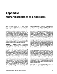 Appendix: Author Biosketches and Addresses