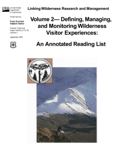Volume 2— Defining, Managing, Linking Wilderness Research and Management