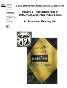Volume 3 – Recreation Fees in Linking Wilderness Research and Management
