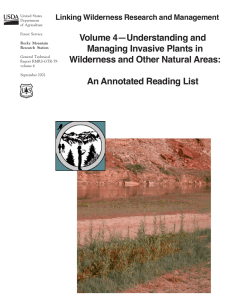 Volume 4—Understanding and Managing Invasive Plants in Wilderness and Other Natural Areas: