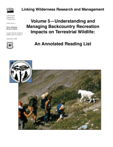 Volume 5—Understanding and Managing Backcountry Recreation Impacts on Terrestrial Wildlife: