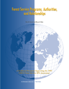 Forest Service Programs, Authorities, and Relationships A Technical Document Supporting the 2000