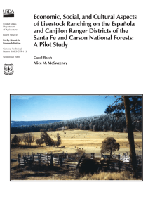 Economic, Social, and Cultural Aspects of Livestock Ranching on the Española