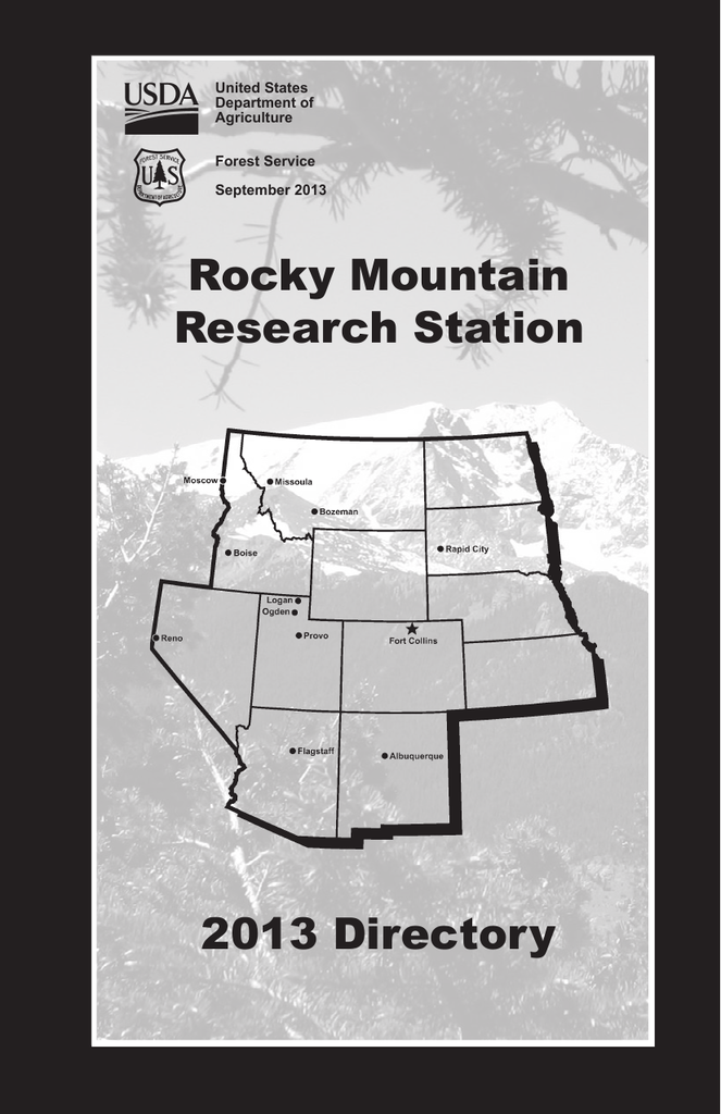 Rocky Mountain Research Station 2013 Directory United States