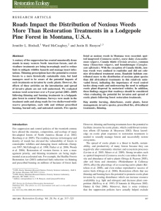Roads Impact the Distribution of Noxious Weeds