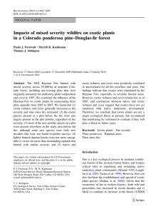 Impacts of mixed severity wildfire on exotic plants Paula J. Fornwalt