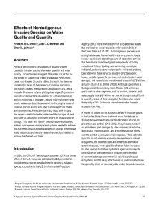 Effects of Nonindigenous Invasive Species on Water Quality and Quantity