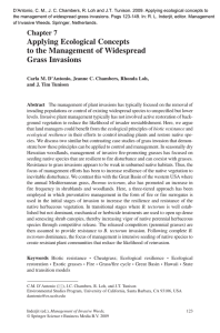 D’Antonio, C. M., J. C. Chambers, R. Loh and J.T.... the management of widespread grass invasions. Pags 123-149. In: R....