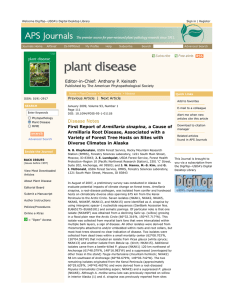 Editor-in-Chief: Anthony P. Keinath Published by The American Phytopathological Society