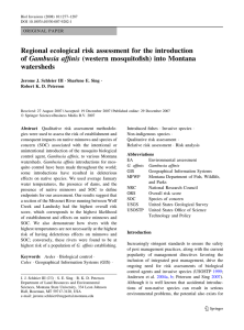 Regional ecological risk assessment for the introduction