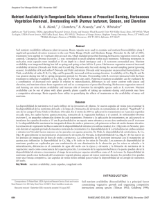 Nutrient Availability in Rangeland Soils: Influence of Prescribed Burning, Herbaceous