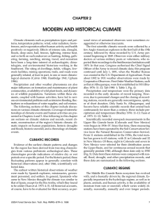 MODERN AND HISTORICAL CLIMATE CHAPTER 2