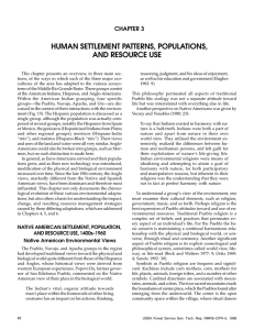 HUMAN SETTLEMENT PATTERNS, POPULATIONS, AND RESOURCE USE CHAPTER 3
