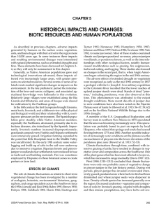 HISTORICAL IMPACTS AND CHANGES: BIOTIC RESOURCES AND HUMAN POPULATIONS CHAPTER 5