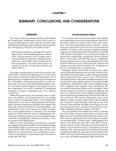SUMMARY, CONCLUSIONS, AND CONSIDERATIONS CHAPTER 7 SUMMARY Environmental History