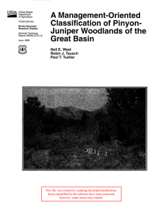 A Management-Oriented Classification of  Pinyon- Juniper Woodlands of the