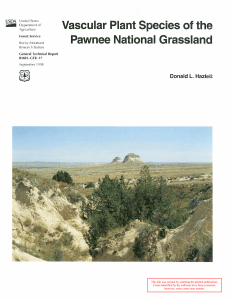 Vascular Plant Species of the Pawnee National Grassland -