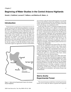 Beginning of Water Studies in the Central Arizona Highlands Chapter 2