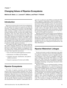 Changing Values of Riparian Ecosystems Chapter 7