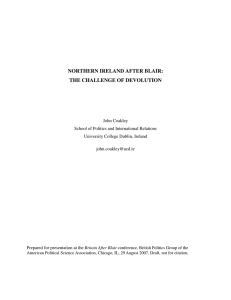 NORTHERN IRELAND AFTER BLAIR: THE CHALLENGE OF DEVOLUTION