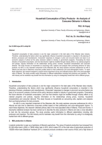 Household Consumption of Dairy Products - An Analysis of