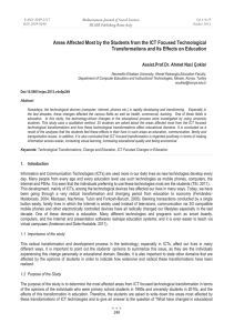 Areas Affected Most by the Students from the ICT Focused... Transformations and Its Effects on Education