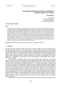 Does Objective Well-Being Cause Subjective Well-Being? (1998-2012 Albanian Voter Analyze) Dorina Bërdufi