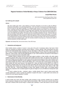 Regional Variations of Infant Mortality in Kenya: Evidence from 2009... Joseph Misati Akuma  Mediterranean Journal of Social Sciences