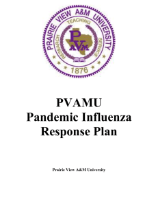 PVAMU Pandemic Influenza Response Plan