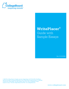 WritePlacer Guide with Sample Essays