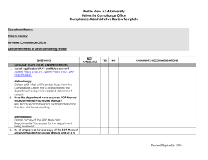 Prairie View A&amp;M University University Compliance Office Compliance Administrative Review Template