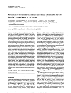 ' in Acidic mist reduces foliar membrane-associated calcium and impairs stomatal responsiveness